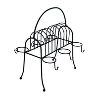 رف صحون معدن أسود