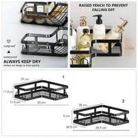 رفوف حمامات زاوية ستيل لاصقة متوفر قطعتين أنيقة وف...