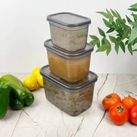 حافظات بلاستيك بغطاء صناعة تركية صغيرة 3 قطع بأحجا...