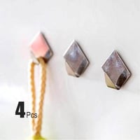 خطافات تعليق لاصقة جدارية ستيل 4 قطع لتعليق الأغرا...