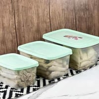 حافظات طعام بلاستيك بغطاء 3 قطع بأحجام مختلفة لحفظ...