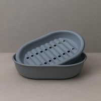 علبة صابون بلاستيك سميك مع صحن لتصريف الماء