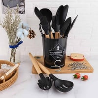 ملاعق سيليكون للطبخ 12 قطعه مقاومة للحرارة