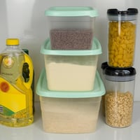 حافظات طعام بلاستيك بغطاء 3 قطع بأحجام مختلفة لحفظ...