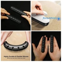 منظم اسلاك لاصق اسود سيليكون 7 منافذ يعمل على تنظي...