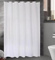 ستارة الحمام بلاستيك طويلة 180سم لون أبيض مقاومة ل...