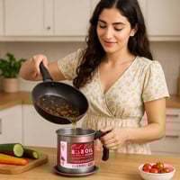 وعاء تصفية زيت القلي 2 لتر لفلترة زيوت الطبخ المست...