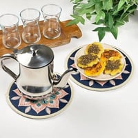 قاعدة حرارة قماش قطعتين دائري لعزل حرارة القدور وا...