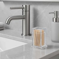 علبة اعواد اسنان اكريليك مستطيلة بغطاء يمنع الغبار...