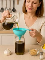 قمع صفاية بلاستيك 2 في 1 لتصفية المواد السائلة وتع...