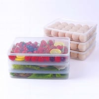 حافظة تنظيم البيض بلاستيك كبير سعة 24 بيضة بغطاء م...