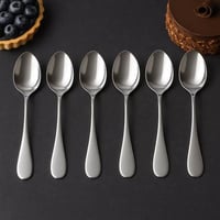 ملاعق حلا فخمه ستيل فضي 6 قطع وزن 21 جم مقاومة للص...