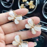 اكسسوارات سيارات نسائية تعليقات فراشة 4 قطع من الز...