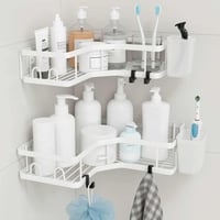 رفوف حمامات زاوية ستيل لاصقة متوفر قطعتين أنيقة وف...