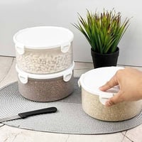 علب حافظات بلاستيك شفاف بغطاء 3 قطع لحفظ الطعام وا...