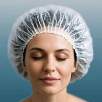 غطاء شعر بلاستيك للاستحمام شفاف 50 قطعه