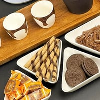 صحون تقديم الصوص المثلثة طقم 4 قطع لتقديم الصوصات...