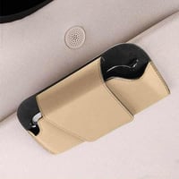 حامل نظارات للسيارة جلد فاخر تثبيت على حاجب الشمس