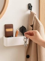 صندوق تخزين جداري لاصق ابيض لتنظيم تخزين الأدوات ا...