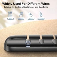 منظم اسلاك لاصق اسود سيليكون 7 منافذ يعمل على تنظي...