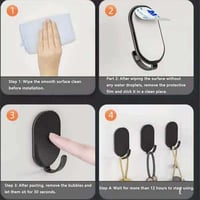 خطافات تعليق جدارية لاصقة ستيل 3 قطع مقاوم للماء و...