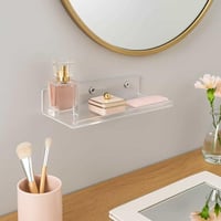 رف تخزين اكريليك جداري لاصق 20 سم لتنظيم تخزين الأ...