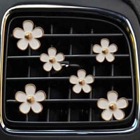 تعليقات سيارة نسائية 6 قطع تصميم زهرة مشبك تثبيت ع...