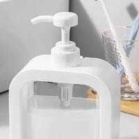 موزع الصابون السائل زجاج بإطار بلاستيك أبيض بتصميم...