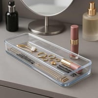 منظم إكسسوار اكريليك بغطاء لتنظيم المكياج وادوات ا...