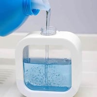 موزع الصابون السائل زجاج بإطار بلاستيك أبيض بتصميم...