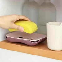 صحن صابون بلاستيك 3 حبات بقاعدة لتصريف الماء