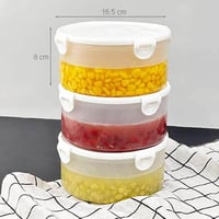 علب حافظات بلاستيك شفاف بغطاء 3 قطع لحفظ الطعام وا...