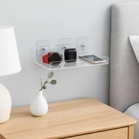 رف تخزين اكريليك جداري لاصق 20 سم لتنظيم تخزين الأ...