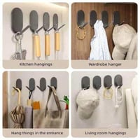 خطافات تعليق جدارية لاصقة ستيل 3 قطع مقاوم للماء و...