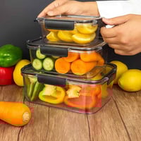 طقم حافظات طعام اكريليك شفاف 3 قطع بأحجام مختلفة ج...