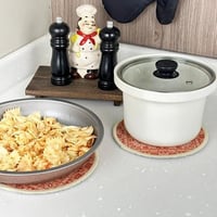 قاعدة حرارة قماش قطعتين دائري لعزل حرارة القدور وا...