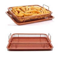 صينية تصفية زيت البطاطس والدجاج وعاء شبكي وصحن لتج...