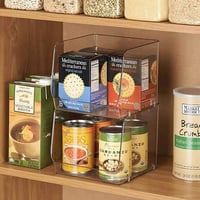 منظم اكريليك شفاف مربع قطعتين للمكياج وتنظيم التسر...