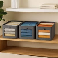 صناديق تخزين قماش، منظم دولاب، مع دعامات لفرد الصن...