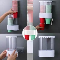 حامل كاسات بلاستيك جداري لاصق ومنظم اكواب ورق خانت...