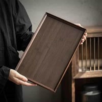 صواني خشب للتقديم بتصميم أنيق قطعتين بأحجام مختلفة