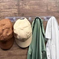 شماعة ملابس جدارية لاصقة شفافة 7 خطافات سهلة الترك...