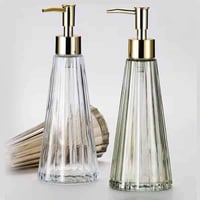 موزع صابون سائل زجاجي شفاف سهل التعبئة ومناسب للاس...