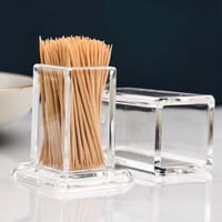 علبة اعواد اسنان اكريليك مستطيلة بغطاء يمنع الغبار...