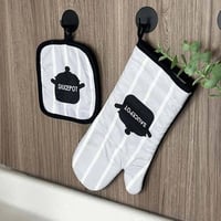 قفاز مطبخ قماش مع مسكة عازلة للحرارة من أدوات المط...