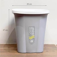 سلة مهملات بلاستيك صغيرة بغطاء حواف لتثبيت الكيس و...