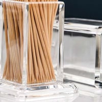 علبة اعواد اسنان اكريليك مستطيلة بغطاء يمنع الغبار...