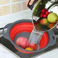 مصفاة سيليكون دائريه او مربعة قابلة للطي لتجفيف وت...