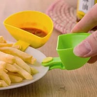 صحن تقديم صوص مع طرف تعليق على الأطباق لوضع الصوصا...