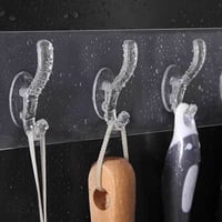 علاقات ملابس لاصقة شفافة جدارية 5 خطافات مقاومة لل...